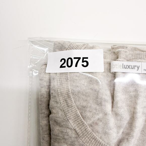 Subtle Luxury Namaste Embroidered Lightweight Sweater Gray Cotton Blend - XS/S - Picture 9 of 9